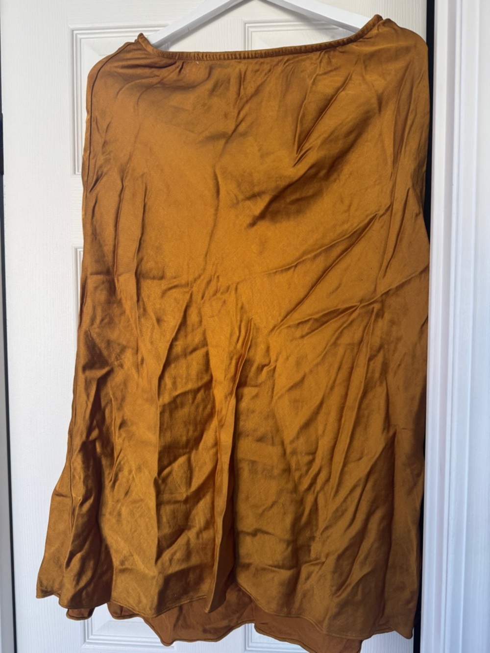 Club Monaco Midi A-Line Skirt in Rich Amber